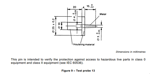 IEC 60335-1節8.1.2危険な生きている部品のための短いテスト調査13はテストする 0