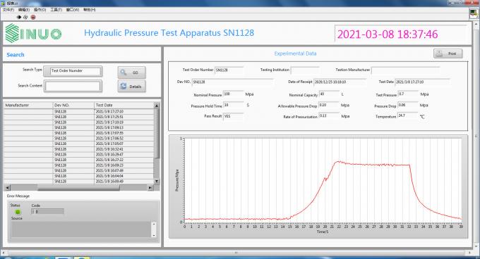 IEC 60335-2-21の2.5Mpa流体静力学の圧力試験システム計算機操作 0