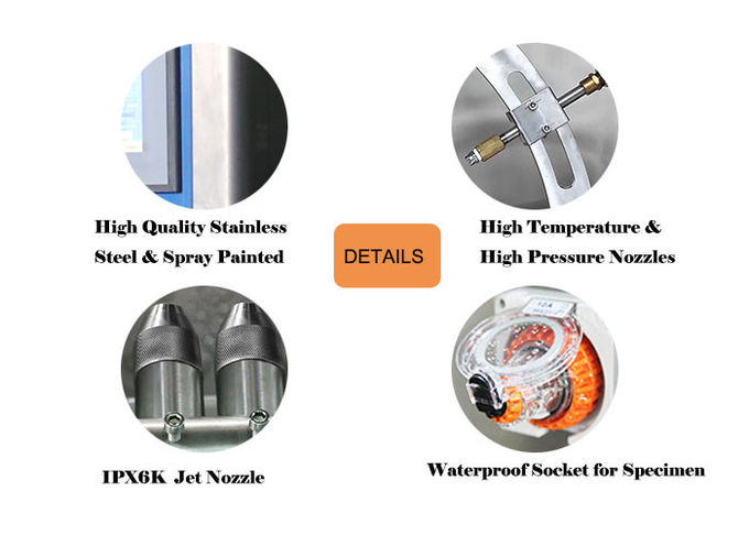 IPX6K9K水進入試験装置高温水スプレーのステンレス鋼の部屋 0